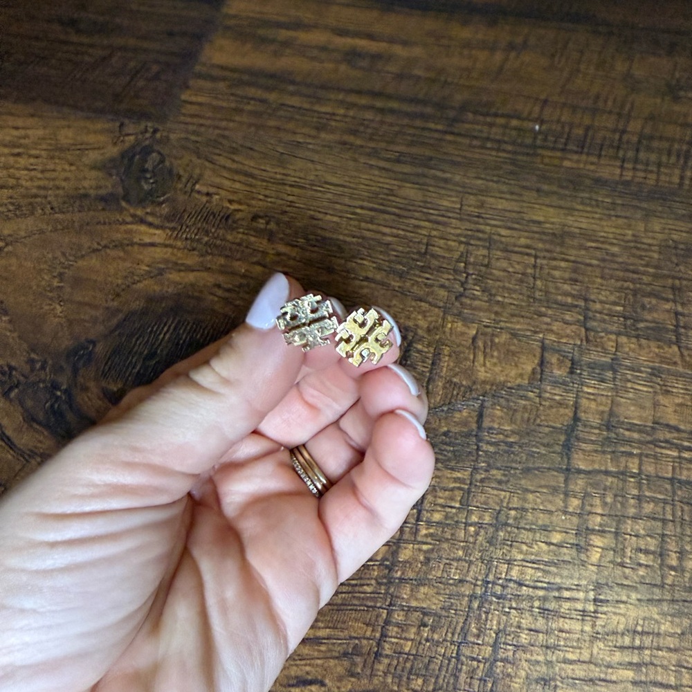 Tory Burch Logo Stud Earrings